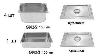 Комплект из 5-ти г/ё для мармита 2-х блюд (1120мм, 1200 мм) линии раздачи питания - 6