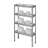 Стеллаж для тарелок и стаканов СКТС-Б- 900-02 (СКТС-900-Э) - 0