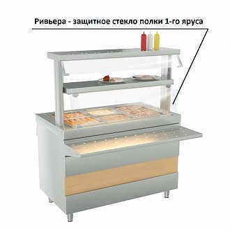 Ривьера - защитное стекло полки 1-го яруса ( 700мм) - 3