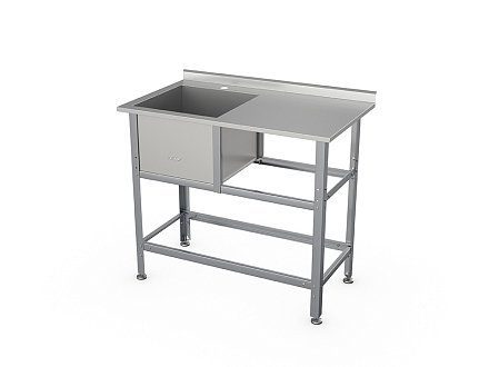 Ванна со столом ВСМС-Б-1Л.700-1550.850-1-02 (ВМС-1/700 с бортом) - 0